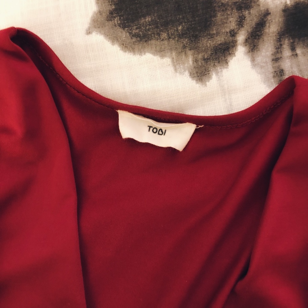Tobi Wrap Dress in Wine - like new! - Picture 3 of 6
